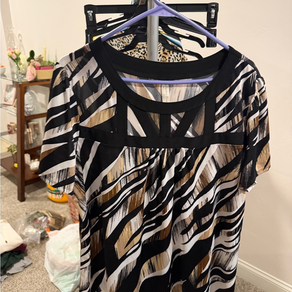 Stylish Black and Brown Women's Blouse